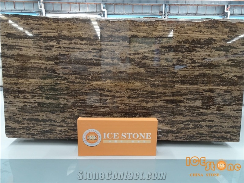 China Gold Coast Polished Marble Tiles & Slabs/Chinese Yellow Floor Covering/Brown Wall/Gold Wave Beach/Big Quantity/Cheap/Project/Low Price