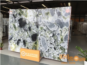 China Ice Green Connect Bookmatch Polished Marble Tiles & Slabs/White Beauty/Chinese Floor Covering/ Wall/Decoration/Jade/Popular All over the World