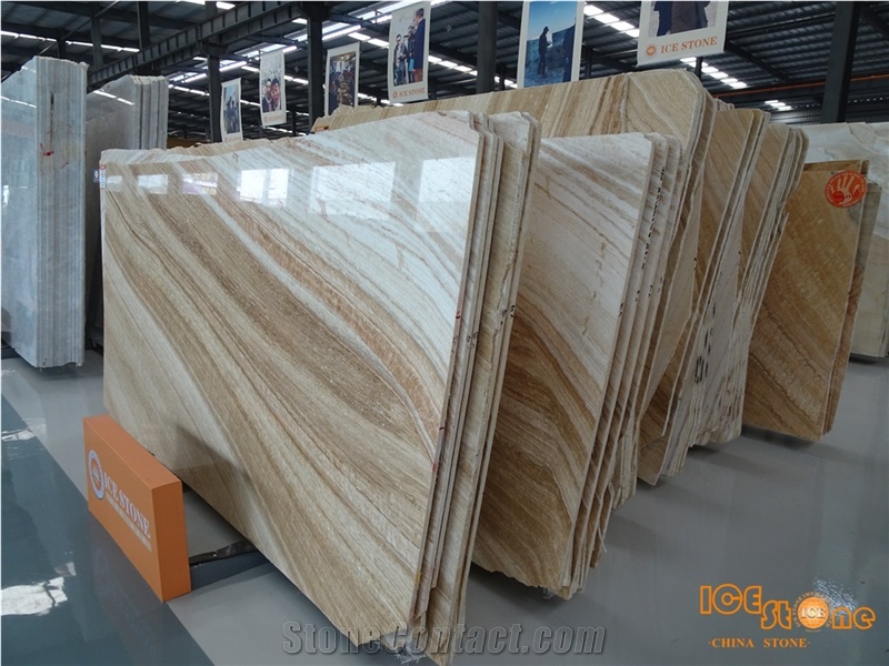 China Natural Polished Stone/ Golden Dragon Onyx Slabs and Tiles/Bookmatch Yellow Wood Onyx/ Vein-Cut/ Indoor Decoration Tv Set Floor Wall Covering