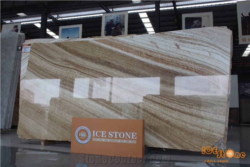 China Natural Polished Stone/ Golden Dragon Onyx Slabs and Tiles/Bookmatch Yellow Wood Onyx/ Vein-Cut/ Indoor Decoration Tv Set Floor Wall Covering