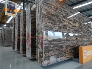 China Natural Stone, Golden Brown Coast, King Gold Marble Slabs Tiles, Black Mixed Stone, Countertop Floor Wall Covering, Indoor Outdoor Decoration