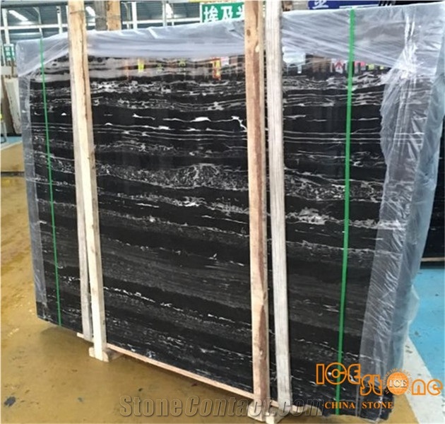 China Silver Dragon Marble Tiles & Slabs/Chinese Silver Balck Portoro/Port/Wall Covering/Floor/Paneling/Cheap/Building Project