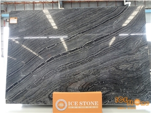 China Silver Wave Polished Leather Brushed Finished Marble Tiles & Slabs/Zebra Black/Kenya/Fossil/Countertops/Tv Set/Bookmatch/Thin/Floor/Wall