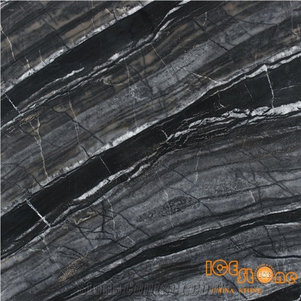 China Silver Wave Polished Leather Brushed Finished Marble Tiles & Slabs/Zebra Black/Kenya/Fossil/Countertops/Tv Set/Bookmatch/Thin/Floor/Wall