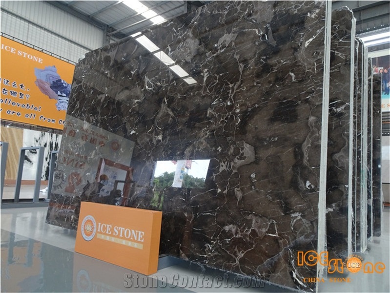 Chinese Black Dark Emperador Polished Marble Tiles & Slabs/China Spain Pattern Nero Marfilia/Cheap/Big Quantity/Project/Wall Floor Covering