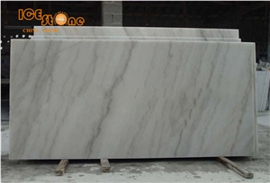 Chinese White Marble Slab with Black Veins and Yellow Veins