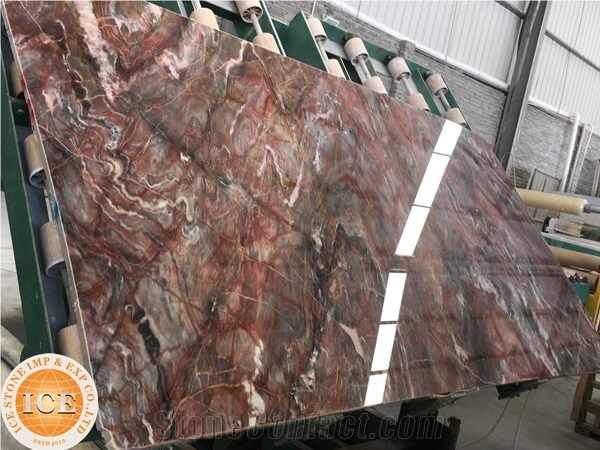 Competitive Price Red Marble Surface Polished Tiles&Slab, Own Quarry Natural Stone with Ce Certificate, Special Good Pattern for Interior Decoration