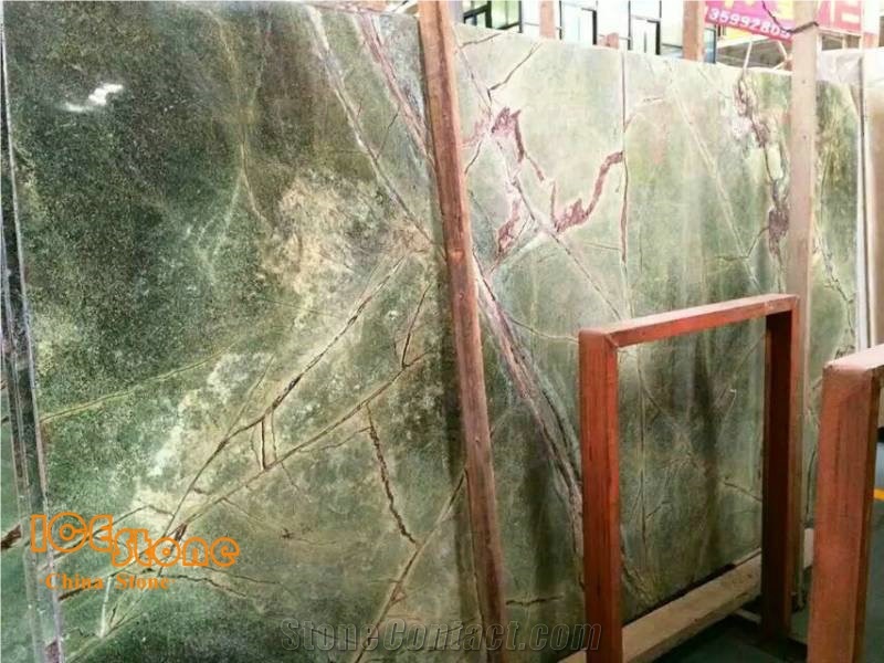 Forest Rain Green Marble Tiles & Slabs, China Green Marble