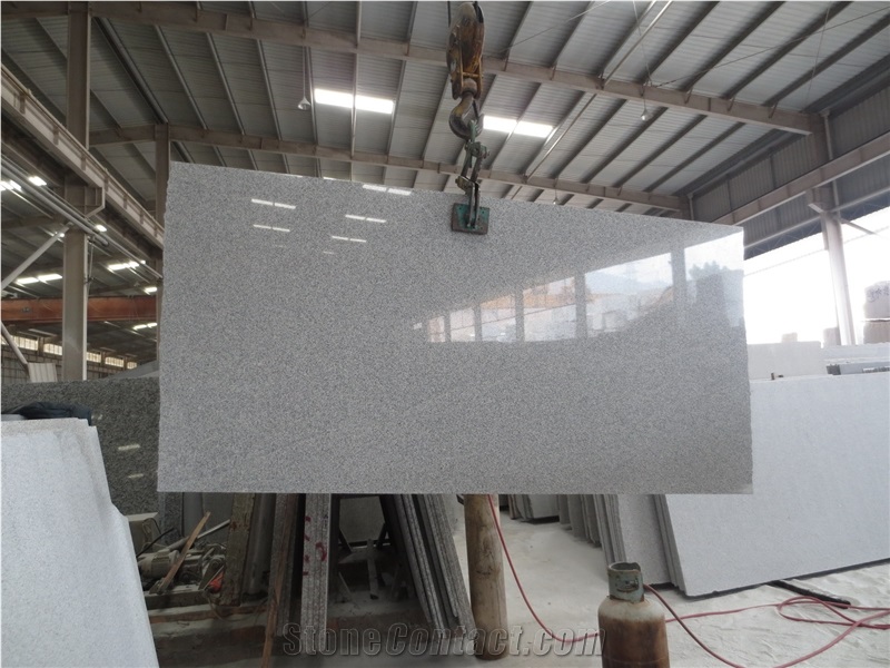 G603/New Hubei Wuhan Macheng 603/China Crystal/White & Light Grey Granite/Gangsaw Slabs/Tiles/Stripe/Honed/Flamed/Natural Stone