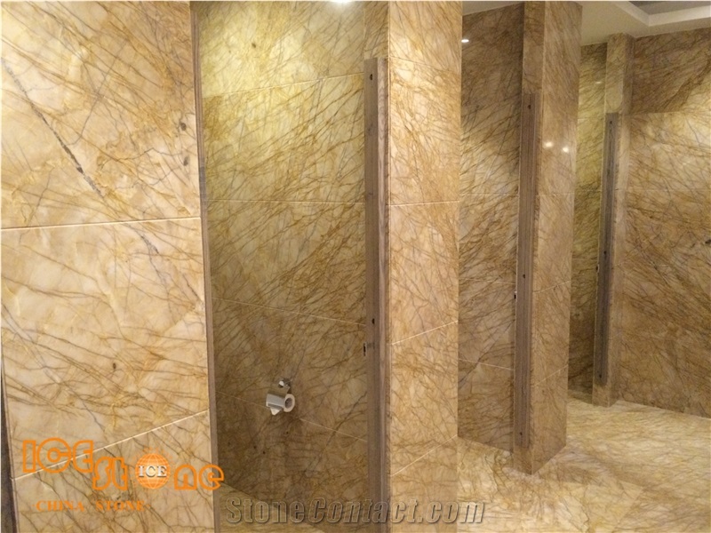 Golden Babylon Spider Gold Marble Slabs Floor Covering Tiles Blocks Van Gogh Basin Wall Cladding