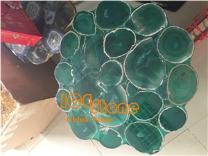 Green Agate Table /Semiprecious Stone Tiles
