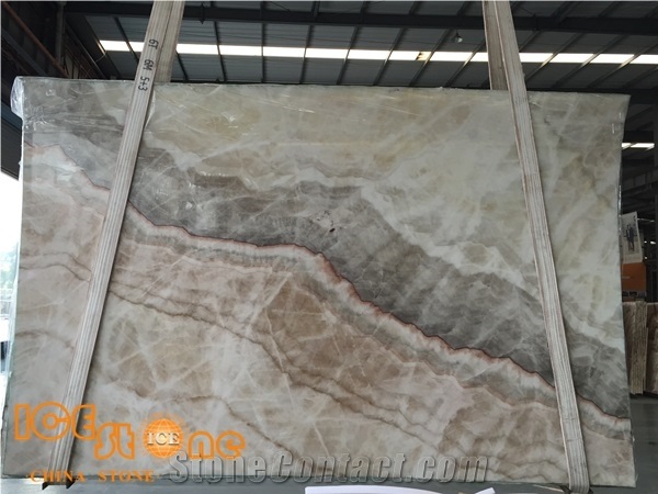 High Polished White Laminated Onyx for Background Wall Design