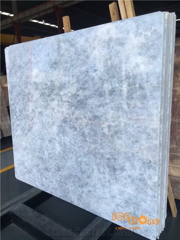 Ice Blue Crystal Onyx China Nature/Transparency/Slabs/Tiles/Cut to Size/Polished/Bookmatch Natural Stone Products/Backlit/Wall Cladding/Floor Covering
