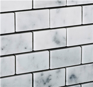 Italy Carrara White Marble Mosaic Tile Subway 1x2