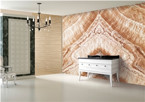Peacock Onyx Slab & Book Match for Wall Panel
