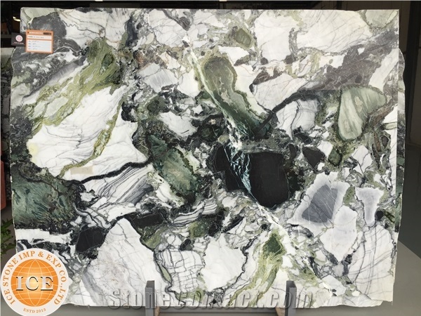 Popular White Green Marble with Black Veins, Cheap China Natural Stone, White Big Slabs for Project, Marble Countertop & Vanity Top, Free Sample
