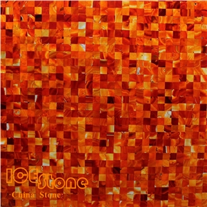 Red Agate Mosaic Semiprecious Stone Tiles