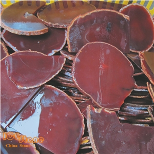 Red Agate Slices / Red Semi Precious Stone Panels/Red Gemstone Slabs