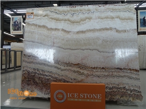 Red Dragon Onyx China Natural Stone Slabs Tiles Bookmatch Products Light Transparency