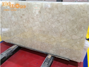 White Crystal Semiprecious Stone/Gemstone Tiles/Wall Decoraiton Slabs/Precious Stone Slabs