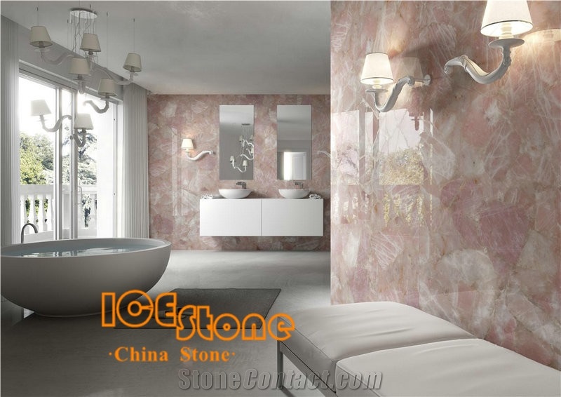 White Quartz Backlit Gemstone Semiprecious Luxury Stone Slab Tile Polished Interior Decoration Floor Wall Table Covering Chinese Manufactory Factory