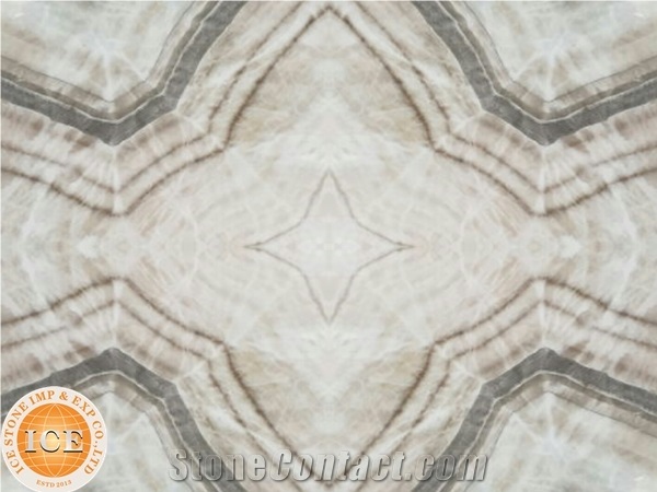 White Wood Onyx Slab in Different Bookmatch, Beige Onyx Exclusive Price, Wall & Floor Covering, Best Seller on Fairs