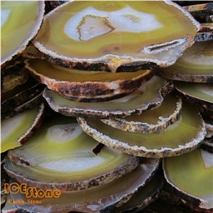 Yellow Agate Slices/ Yellow Agate Precious Stone Slabs/Yellow Gemstone Panels