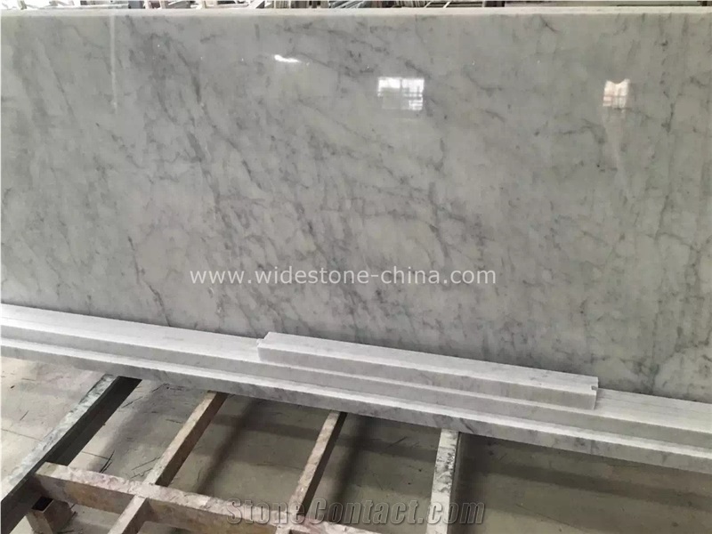 Bianco Carrara White Marble Counter Tops, Biano Carrara Top Laminated Bullnose