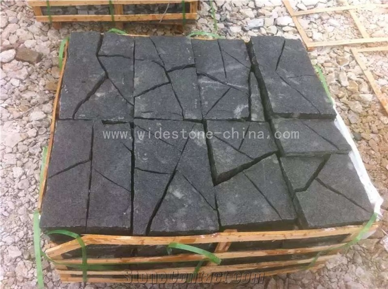 China Black Granite Random Flagstone/Irregular Flagstone/Flagstone Road Paving/Flagstone Walkway Pavers