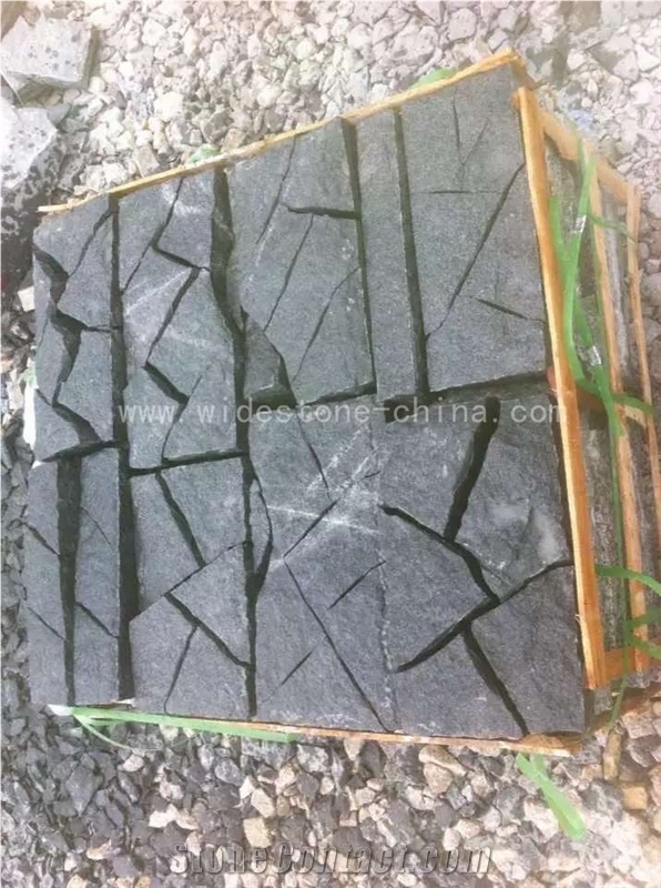 China Black Granite Random Flagstone/Irregular Flagstone/Flagstone Road Paving/Flagstone Walkway Pavers