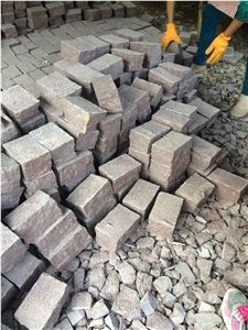 Chinese Porphyry Red Paving Stone,Cube Stone, Cobble Stone, Paving Set