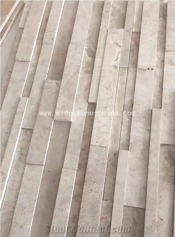 Chinese White Travertine Ledge Stone Wall Cladding Panel