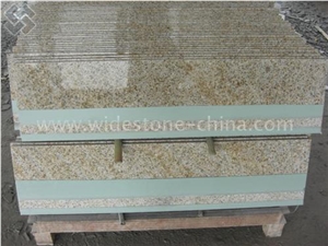 G682 Chinese Rustic Granite, Yellow Granite, Sunset Stone Polished Steps &Stairs