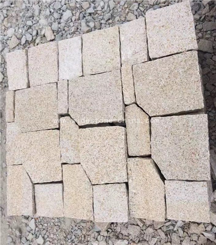 G682 Sunset Gold, Rustic Yellow Granite Wall Tiles/Building Stones/Building Ornaments/Wall Facades/Wall Bricks/Stone Wall Corners