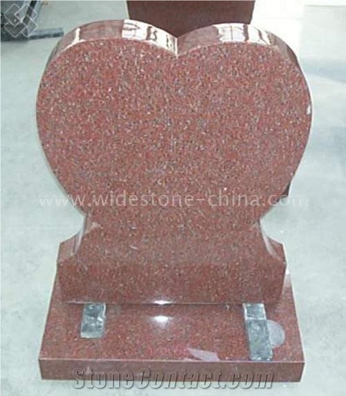 Heart Shape Ruby Red Granite Monument & Tombstone