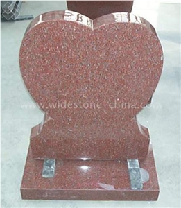 Heart Shape Ruby Red Granite Monument & Tombstone
