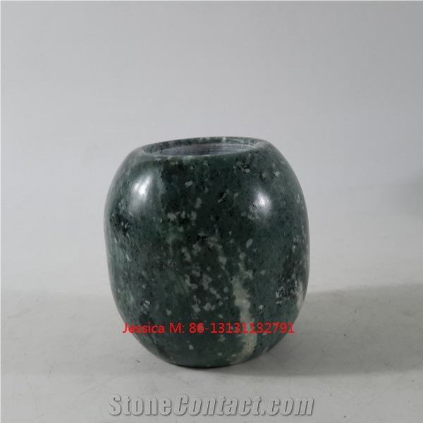 Ball Shape Green Marble Stone T-Light Candle Holder