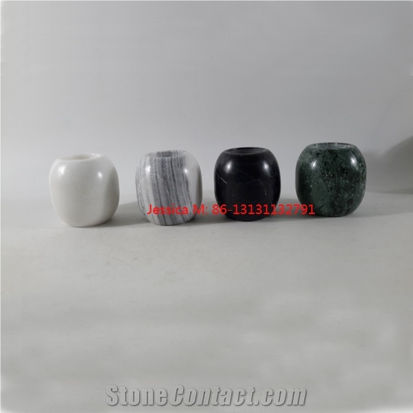 Ball Shape Marble Tealight Candle Holder