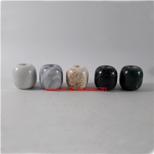 Ball Shape Various Colors Of Marble Stone Candlestick Holders