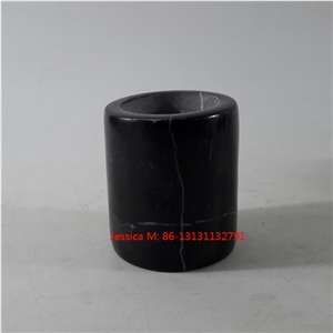 Black Marble Candle Holders