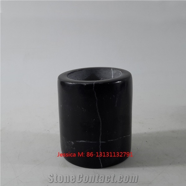 Black Marble Candle Holders