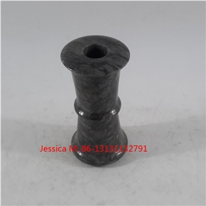 Black Marble Pillar Candle Holders