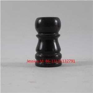 Black Marble Pillar Candle Holders