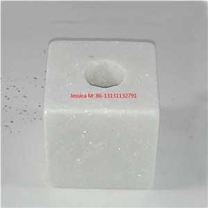 Cubic Candle Holders, White Marble Candle Holders