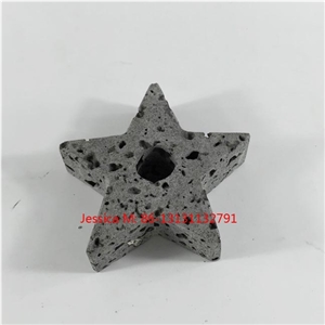 Five Star Pointed Lava Stone Candle Holders /Volcanic Candle Holders