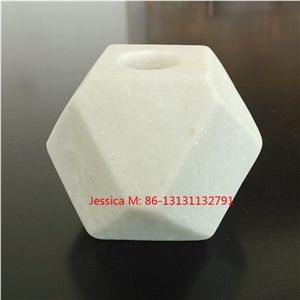 Geometric Design Marble Candle Holders