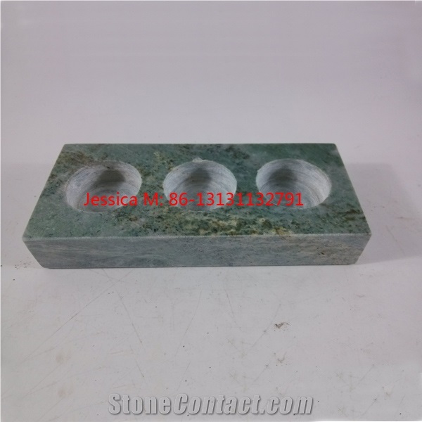 Green Marble Candle Holders 3 Holes from China