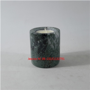 Green Marble Cylinder Shape Tealight Candle Holders