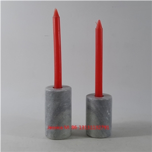 Grey Cylinder Marble Candle Holder