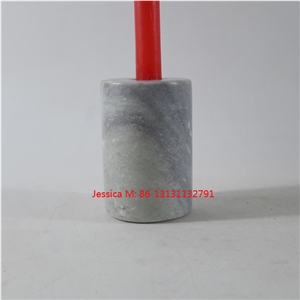 Grey Cylinder Marble Candle Holder